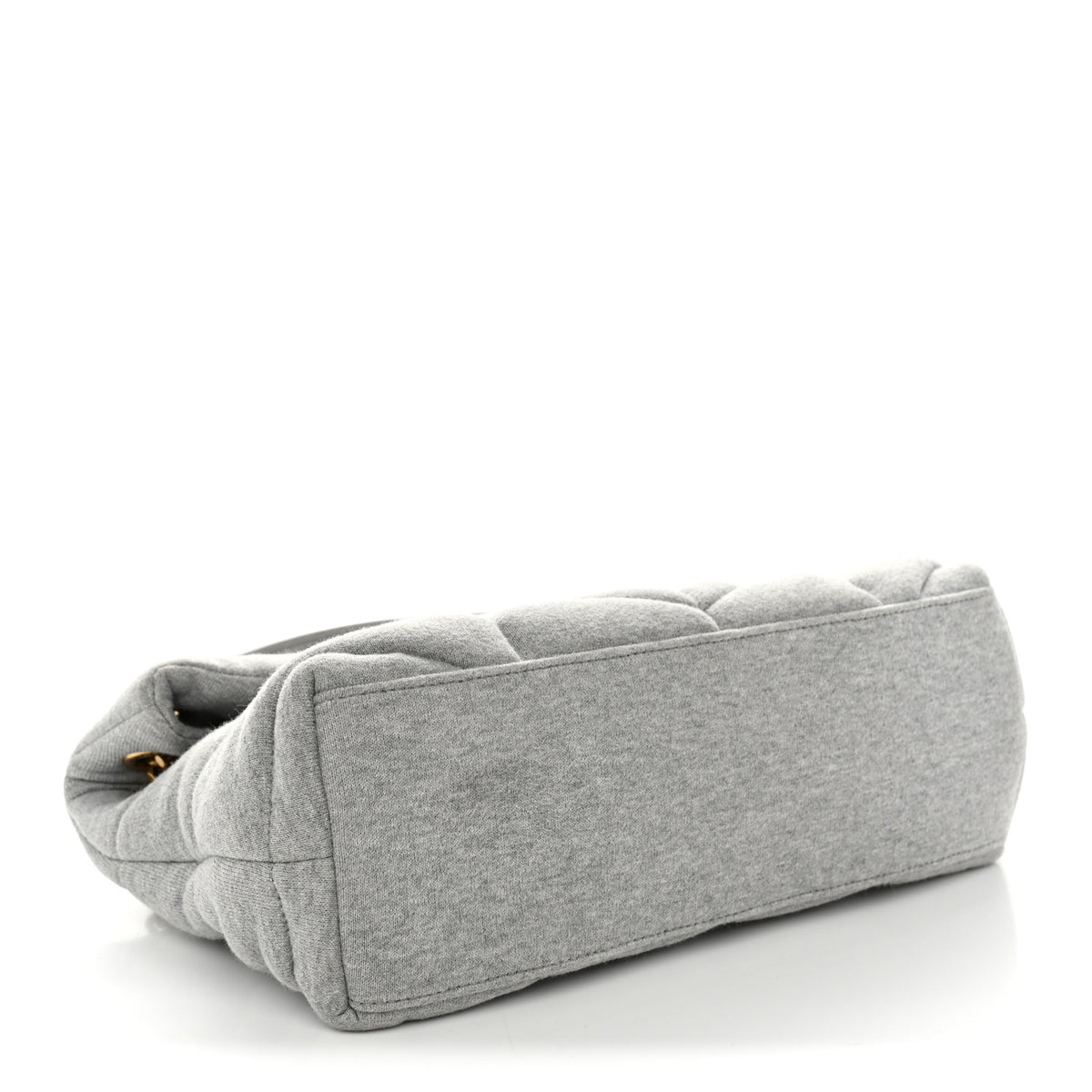Jersey Quilted Small Loulou Puffer Monogram Chain Satchel Grey Cloud