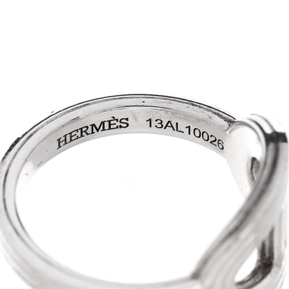 Hermes Sterling Silver Horizontal PM Chaine d'Ancre 24 Ring 48 4.5 5 of 6