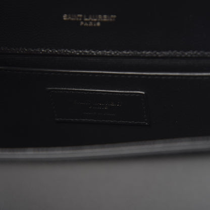 Saint Laurent Grain De Poudre Small Monogram Kate Satchel Black 6 of 9