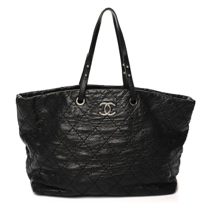Chanel Glazed Calfskin Large On The Road Tote Black 1 of 14