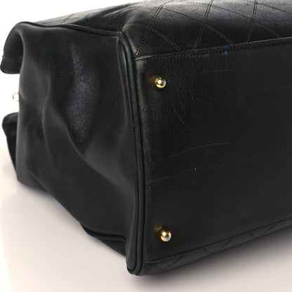 Chanel Calfskin Stitched XL Weekender Black 8 of 10