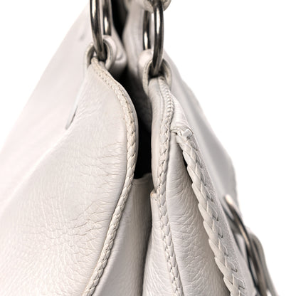 Christian Dior Calfskin Braided Gaucho Double Saddle Bag White 10 of 21