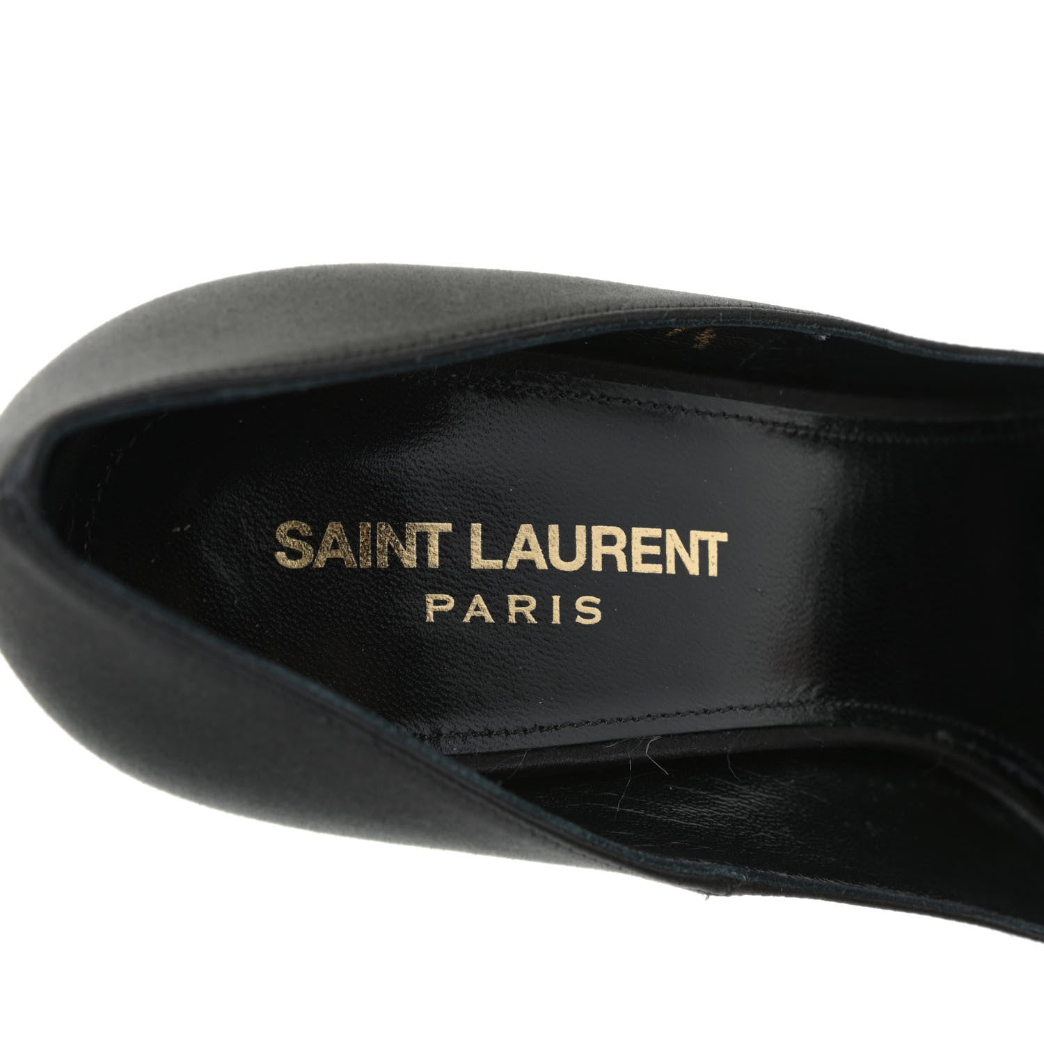 Saint Laurent Satin Crystal Embellished Tower 110 Pump 37.5 Black 18 of 20