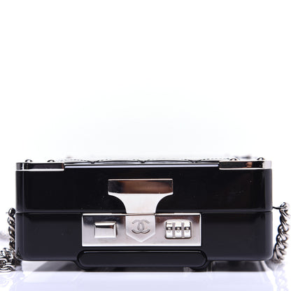 Chanel Plexiglass Patent Quilted Minaudiere Clutch Black 11 of 13