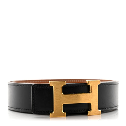 Hermes Box Togo 32mm H Belt 85 Black Gold 1 of 8