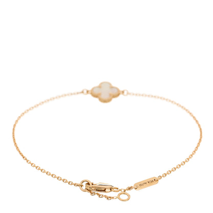 Van Cleef & Arpels 18K Yellow Gold Mother of Pearl Sweet Alhambra Bracelet 2 of 5