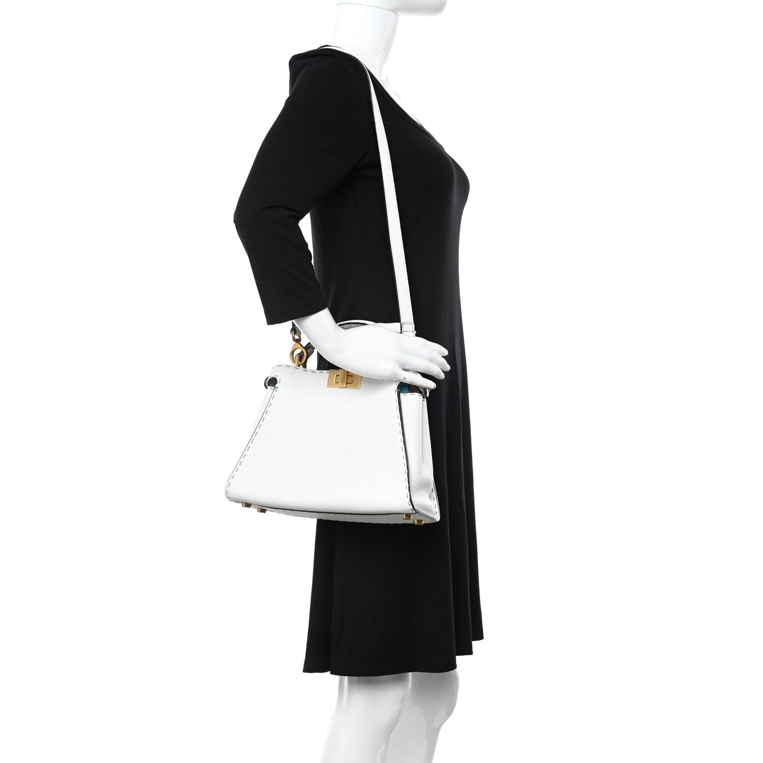 Fendi Cuoio Romano Selleria Medium Peekaboo Iconic Essentially Satchel Camelia Sand Cyber 2 of 11