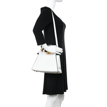 Fendi Cuoio Romano Selleria Medium Peekaboo Iconic Essentially Satchel Camelia Sand Cyber 2 of 11