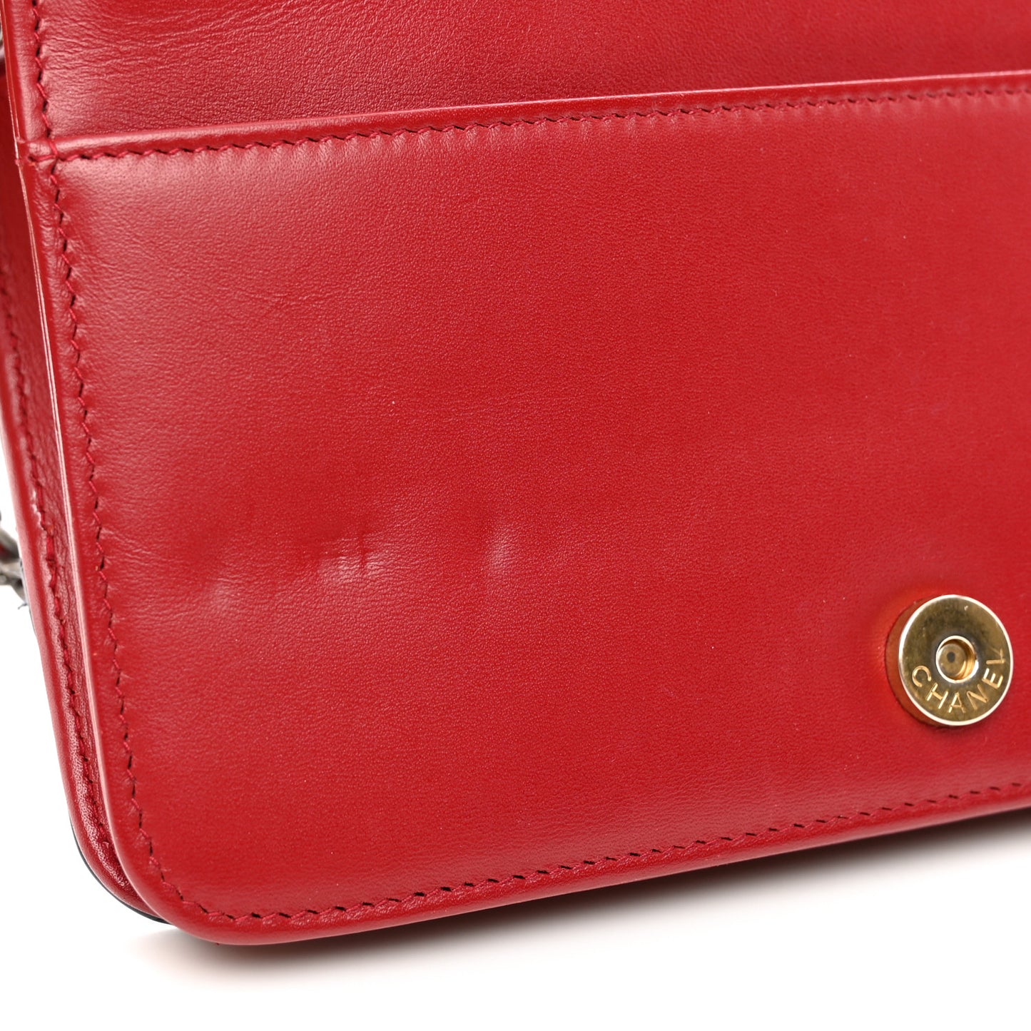 Metallic Aged Calfskin Quilted Gabrielle Wallet On Chain WOC Silver Black