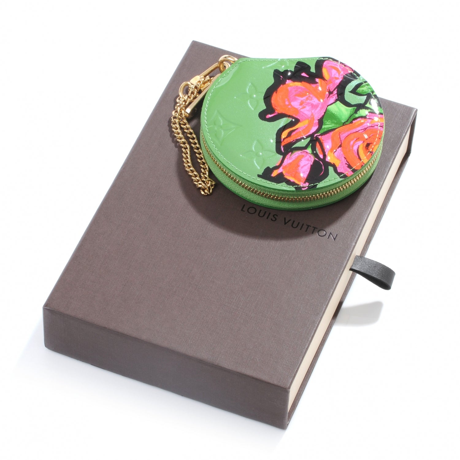 Louis Vuitton Vernis Roses Chapeau Coin Purse Vert Tonic 8 of 8