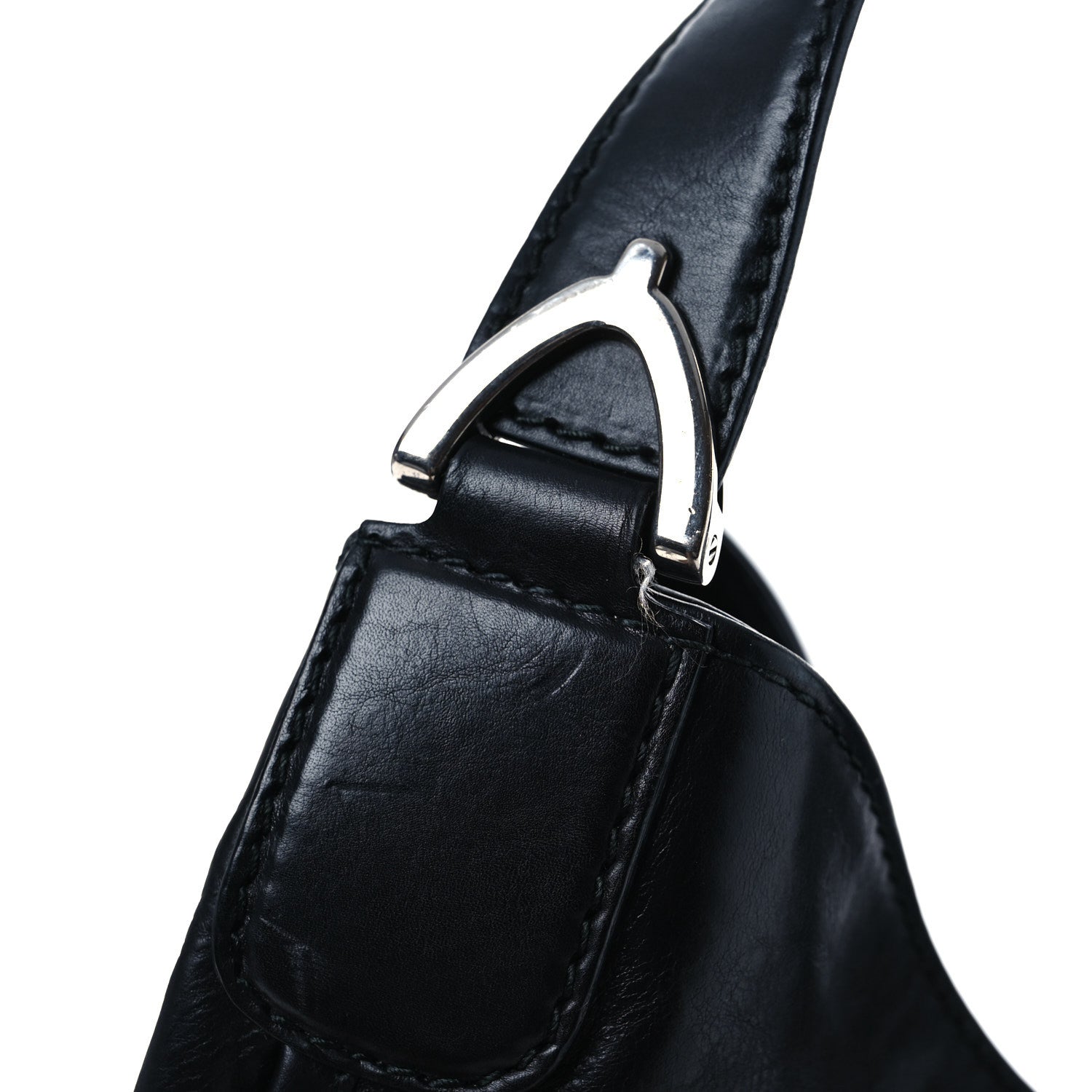 Gucci Calfskin Medium Soft Stirrup Shoulder Bag Black 11 of 14