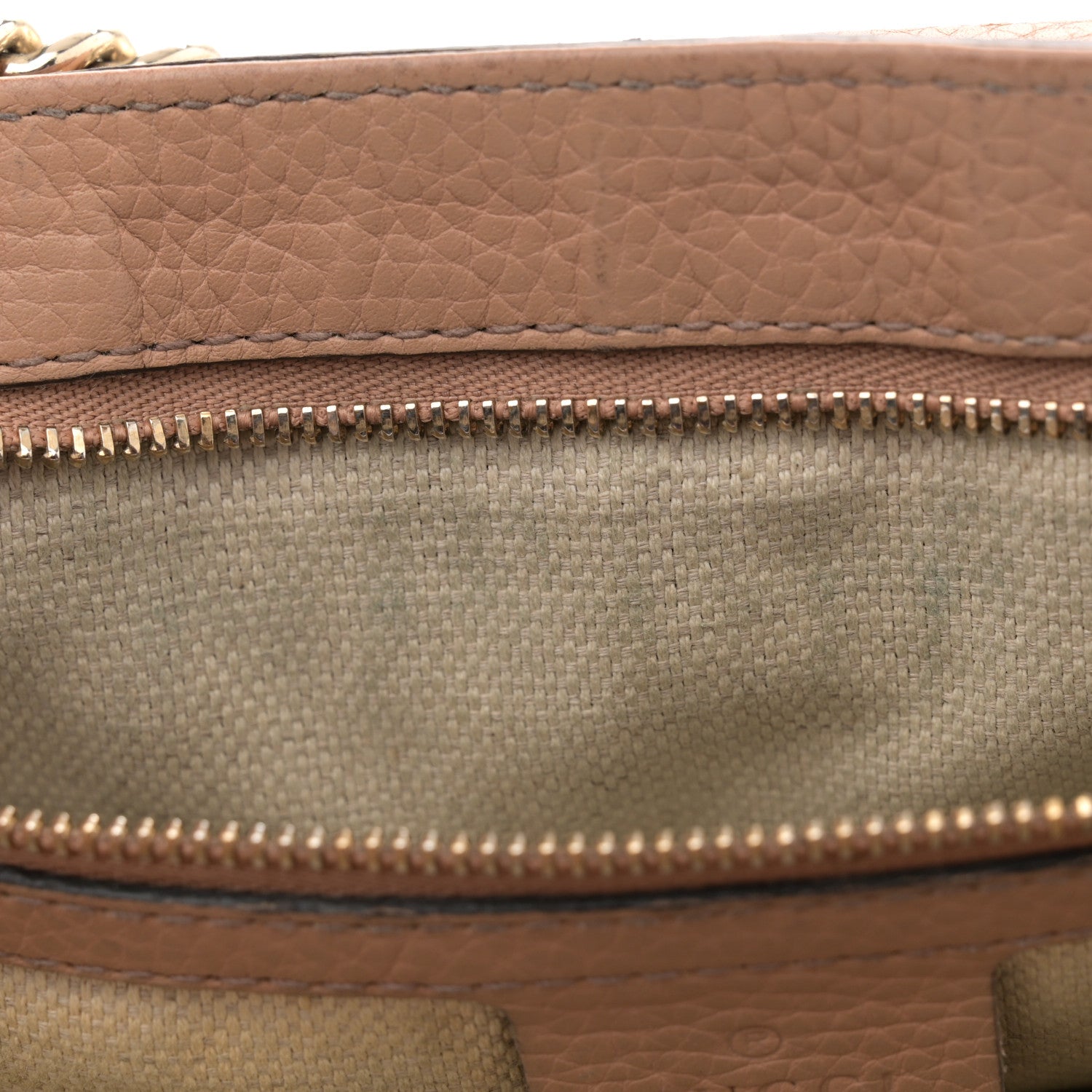 Gucci Pebbled Calfskin Medium Soho Flap Crossbody Camelia 13 of 18