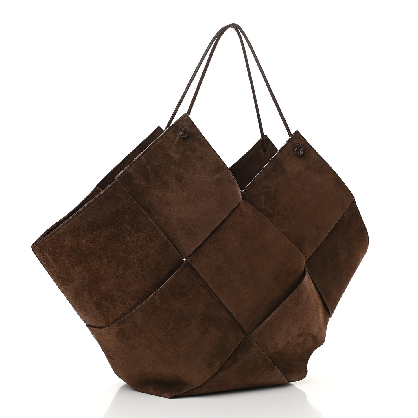Suede Maxi Intrecciato Tote Brownie