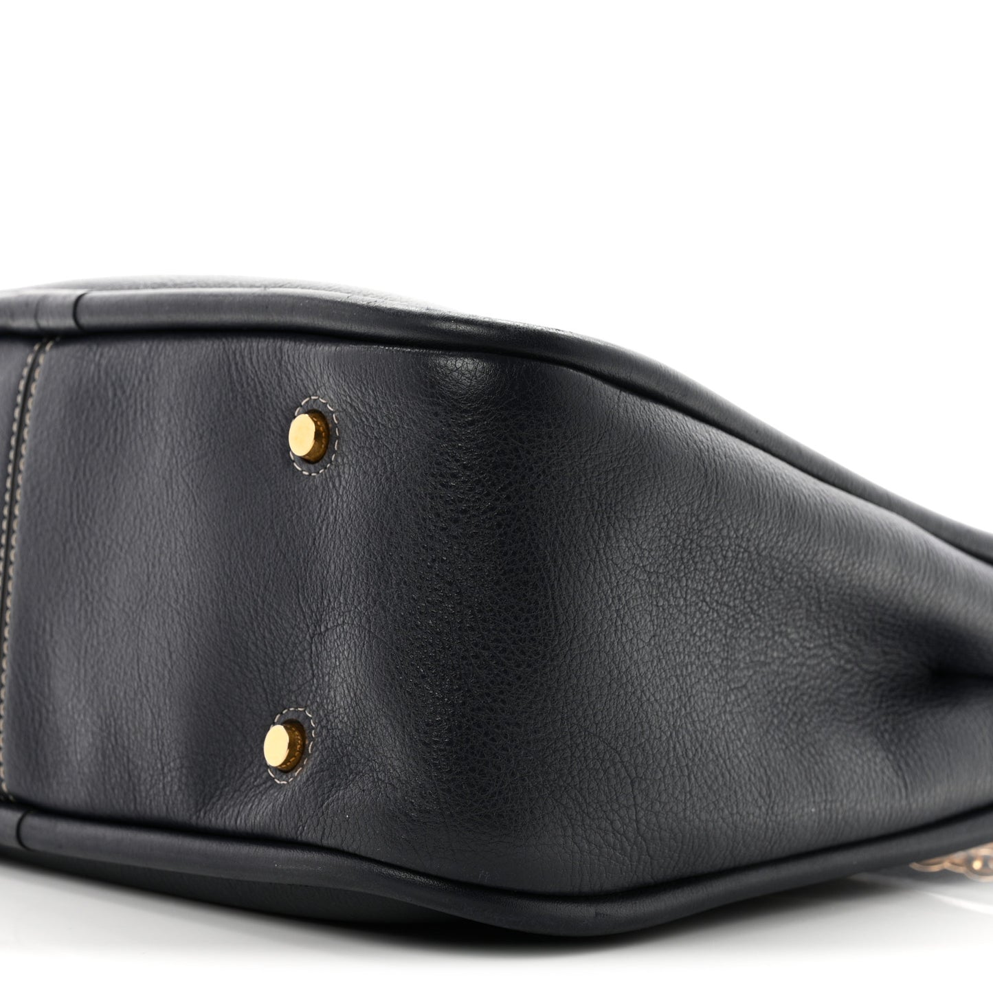 Small Classic Grain Calfskin Leighton Midnight Blue