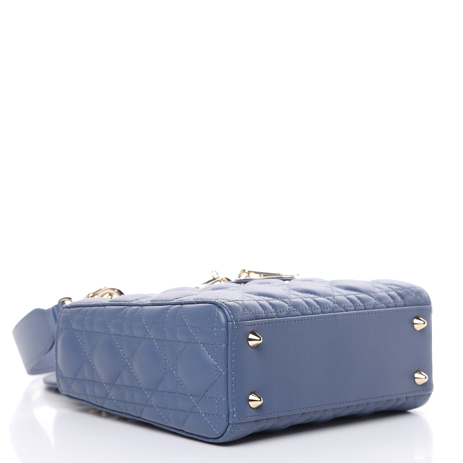 Christian Dior Lambskin Cannage Small Lady Dior Denim 4 of 11