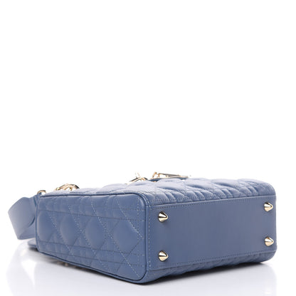 Christian Dior Lambskin Cannage Small Lady Dior Denim 4 of 11