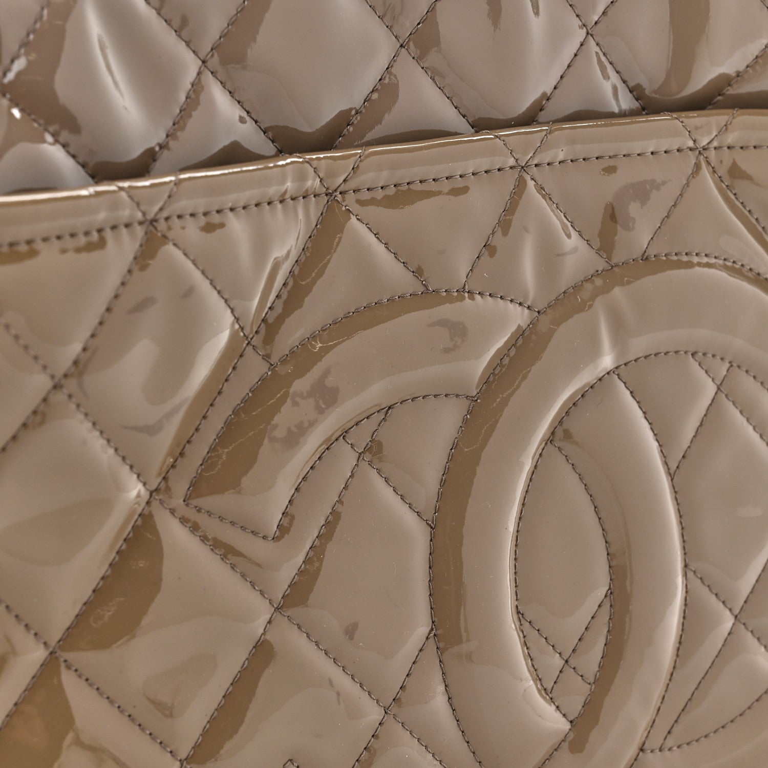 Chanel Patent Quilted Timeless CC Soft Tote Beige 15 of 15