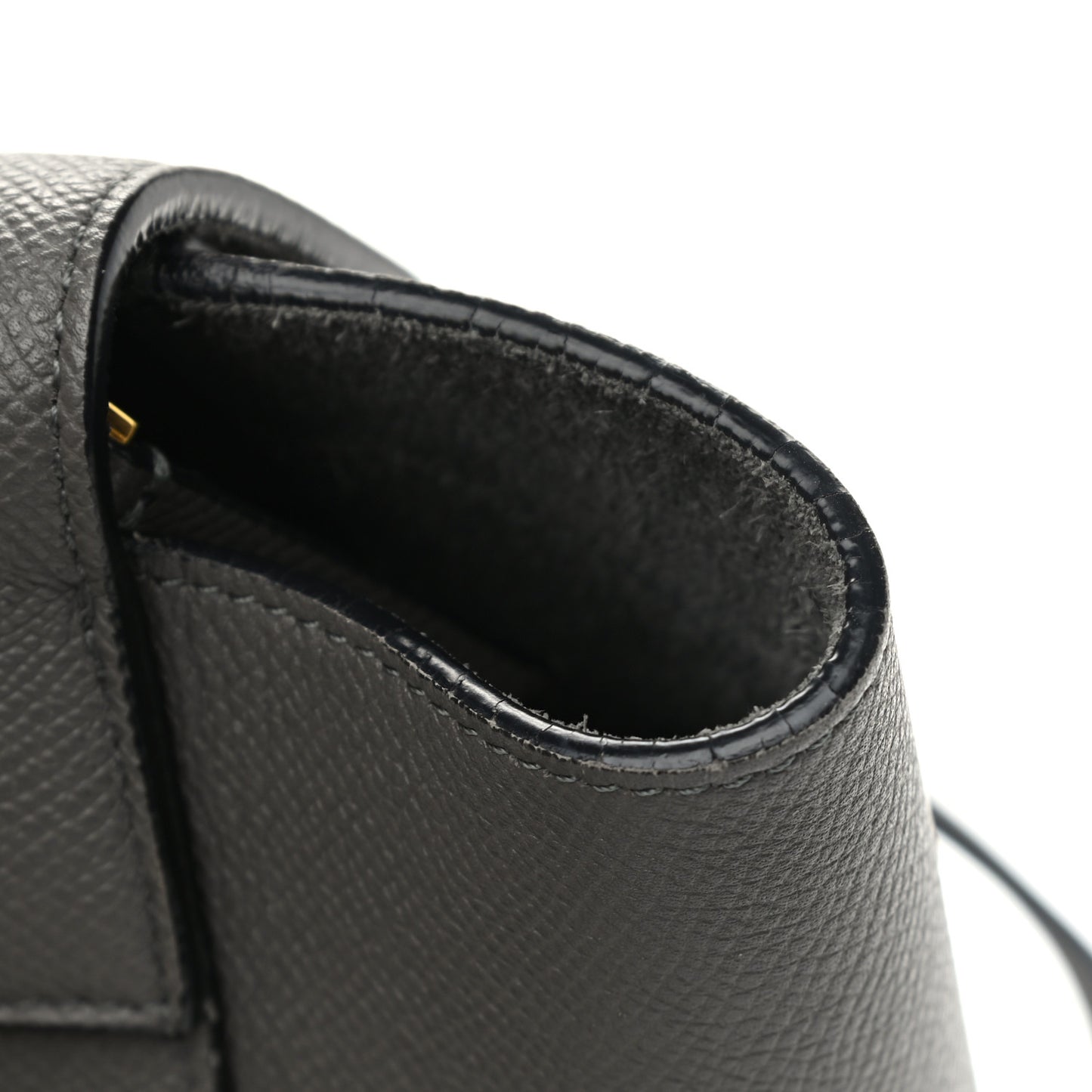 Baby Grained Calfskin Micro Belt Bag Grey