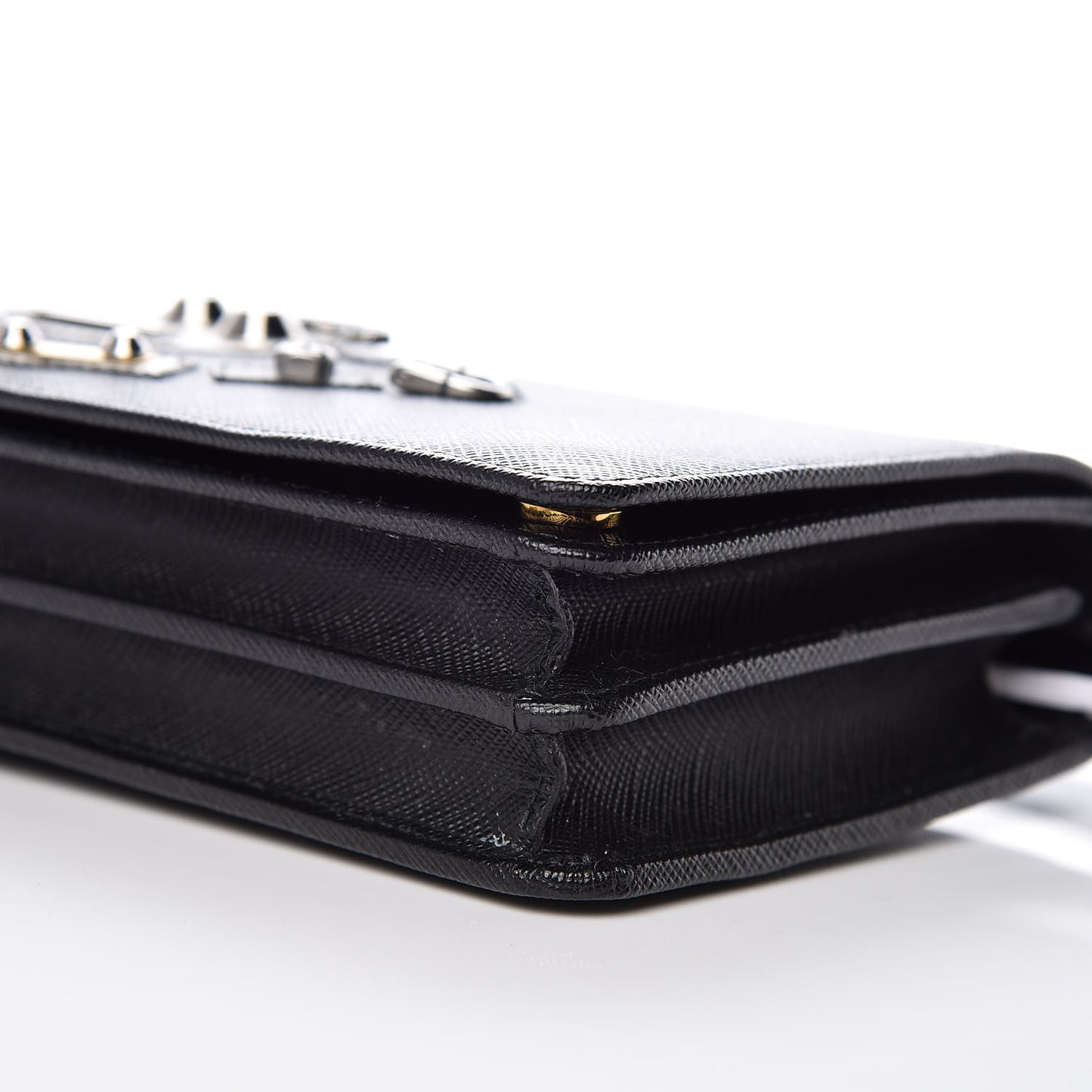 Saffiano Robot Crossbody Wallet Black
