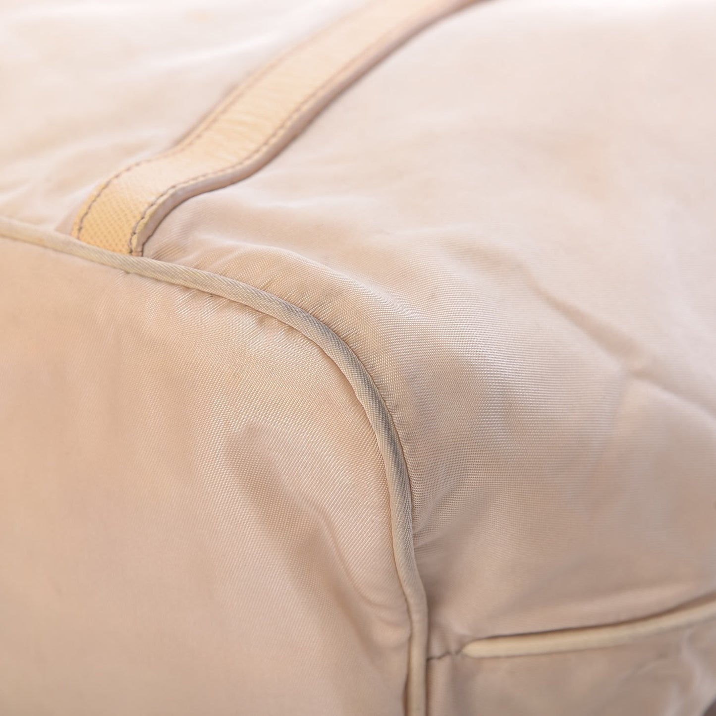 Tessuto Nylon Nappa Shoulder Bag Beige