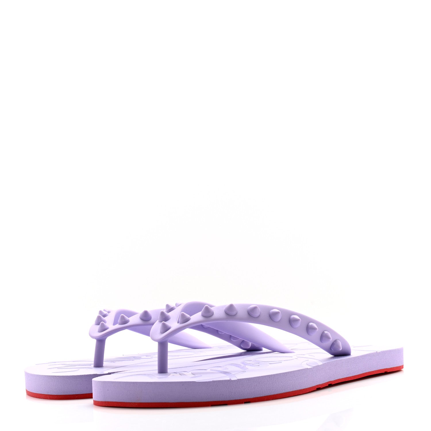 Christian Louboutin Rubber Spike Loubi Donna Flip Flop 36 Lilac Smoke 3 of 8