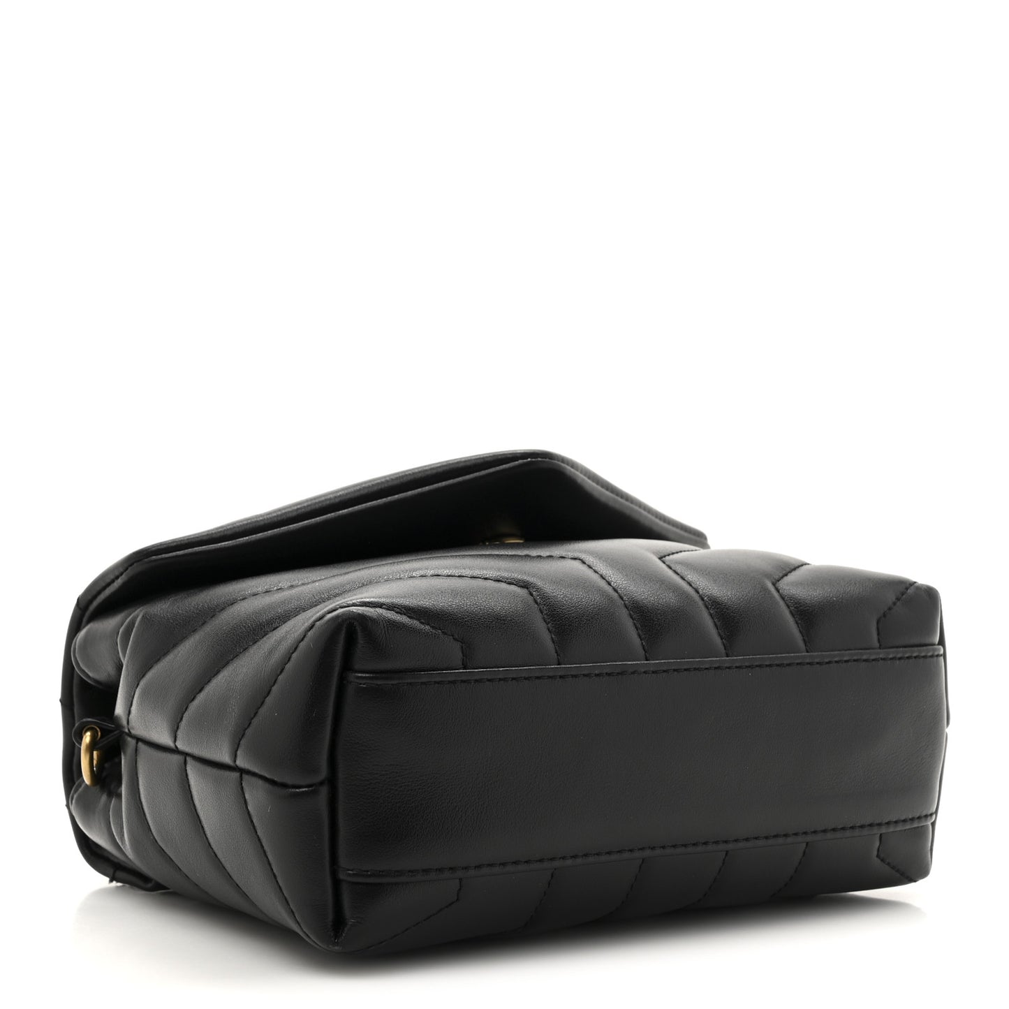 Calfskin Y Quilted Monogram Toy Loulou Crossbody Bag Black