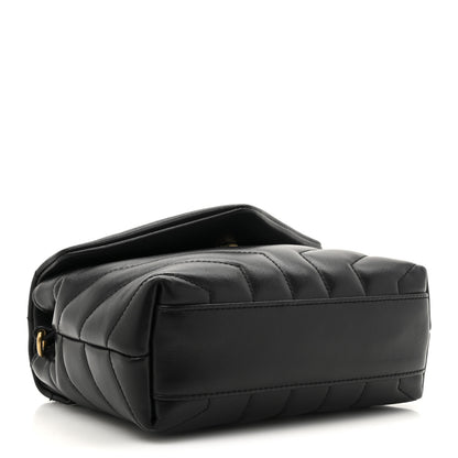 Saint Laurent Calfskin Y Quilted Monogram Toy Loulou Crossbody Bag Black 4 of 14