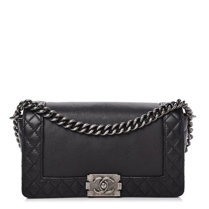 Chanel Calfskin Medium Boy Reverso Flap Black 1 of 11