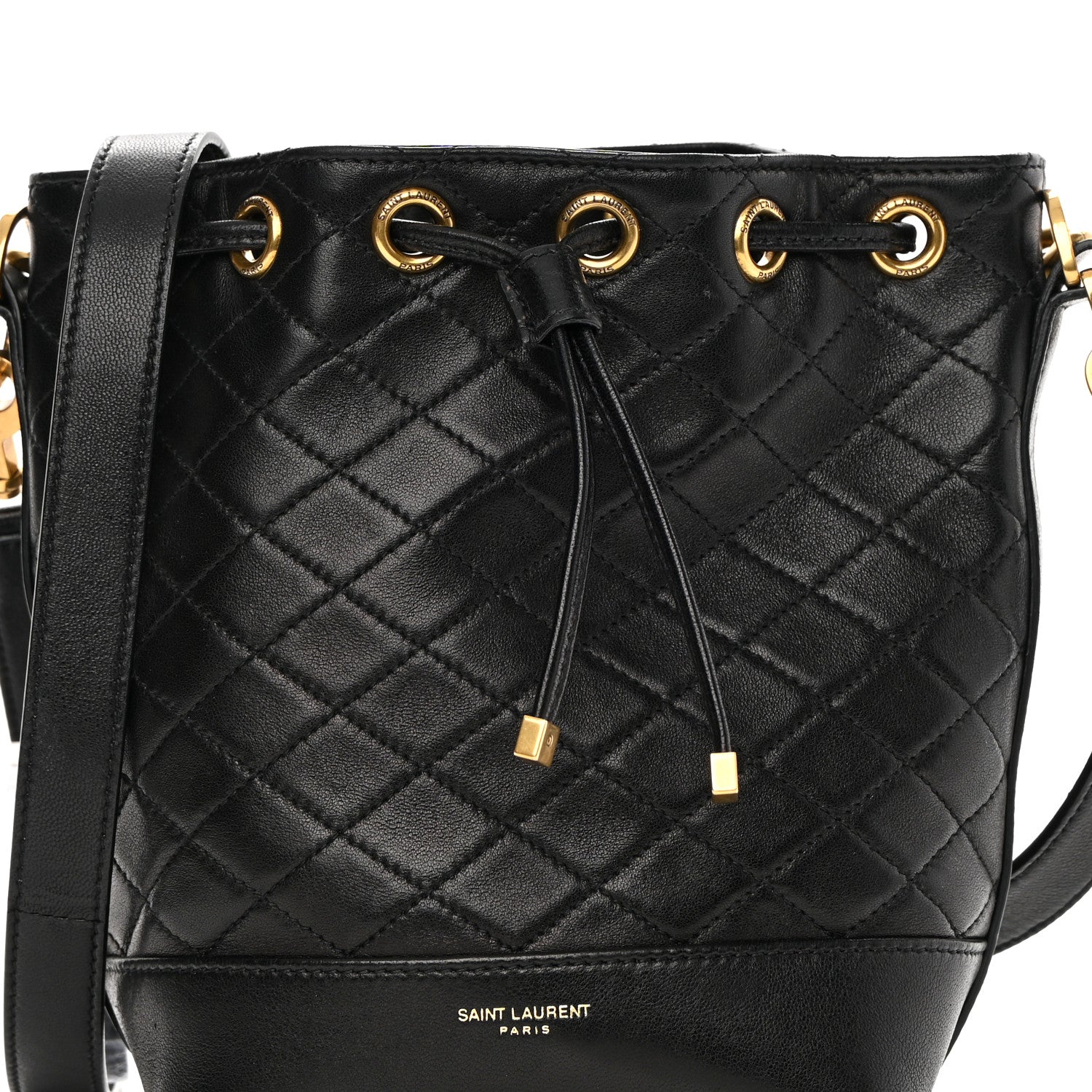 Saint Laurent Lambskin Quilted Small Emmanuelle Bucket Bag Black 8 of 10