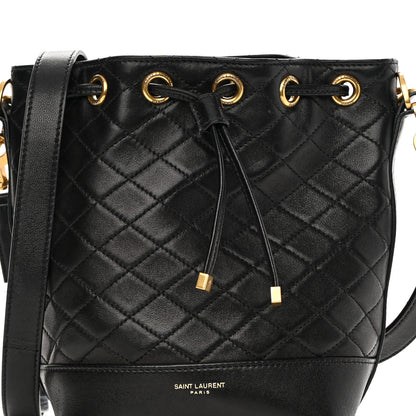 Saint Laurent Lambskin Quilted Small Emmanuelle Bucket Bag Black 8 of 10