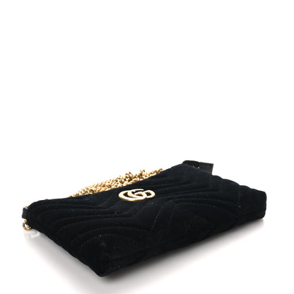 Gucci Velvet Matelasse Mini GG Marmont Chain Bag Black 4 of 11