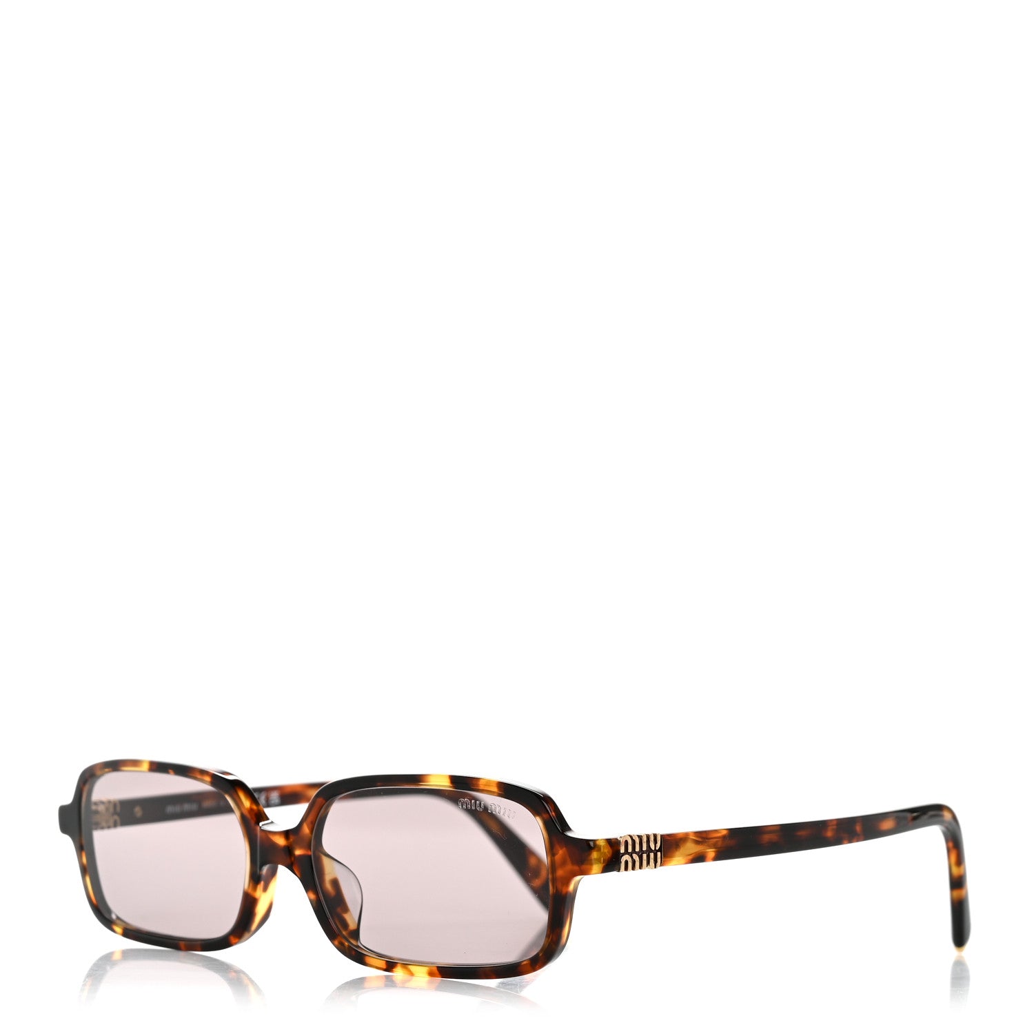 Miu Miu Acetate Rectangle Regard Sunglasses SMU11Z-F Camel Beige 1 of 7