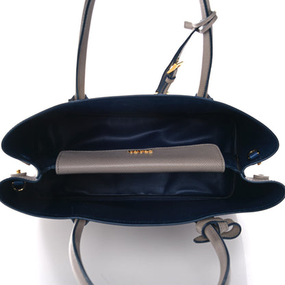 Prada Saffiano Cuir Medium Double Bag Pomice Bluette 7 of 21