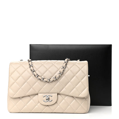 Chanel Caviar Quilted Jumbo Single Flap Ecru 11 of 11