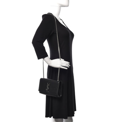 Saint Laurent Grain De Poudre Small Monogram Kate Satchel Black 2 of 10