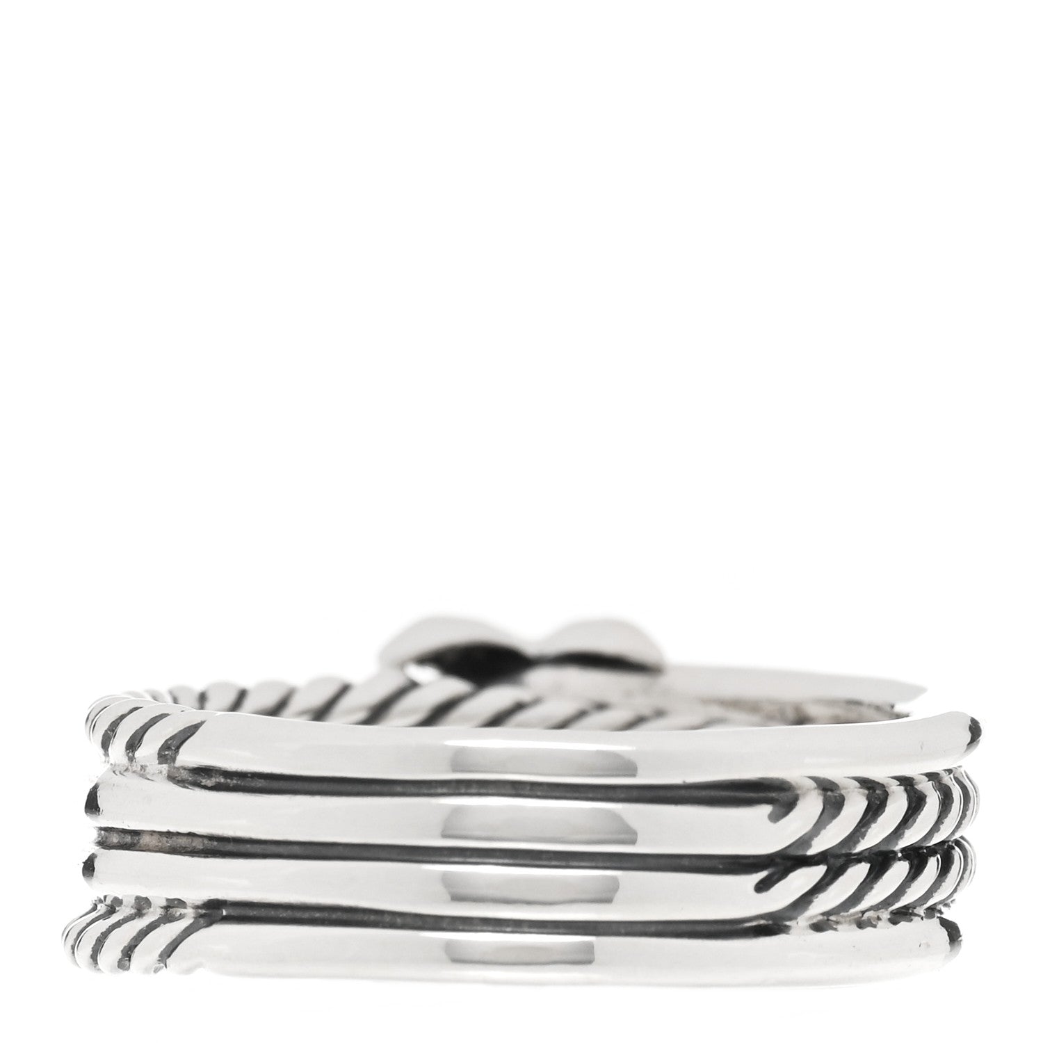 David Yurman Sterling Silver Diamond X Crossover Ring 56 7.5 3 of 4