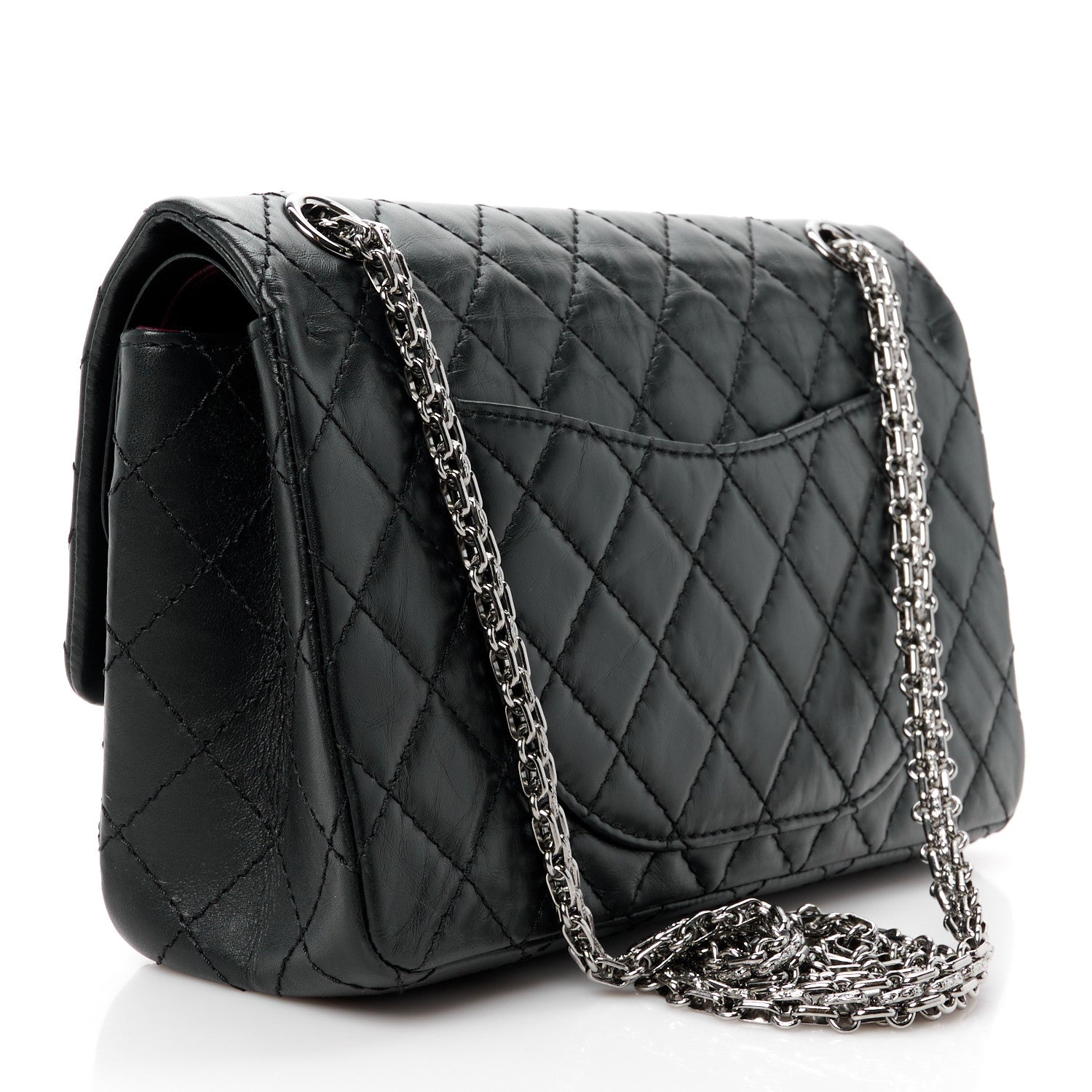 Chanel Aged Calfskin Space Charms 2.55 Reissue 225 Flap Black 3 of 12