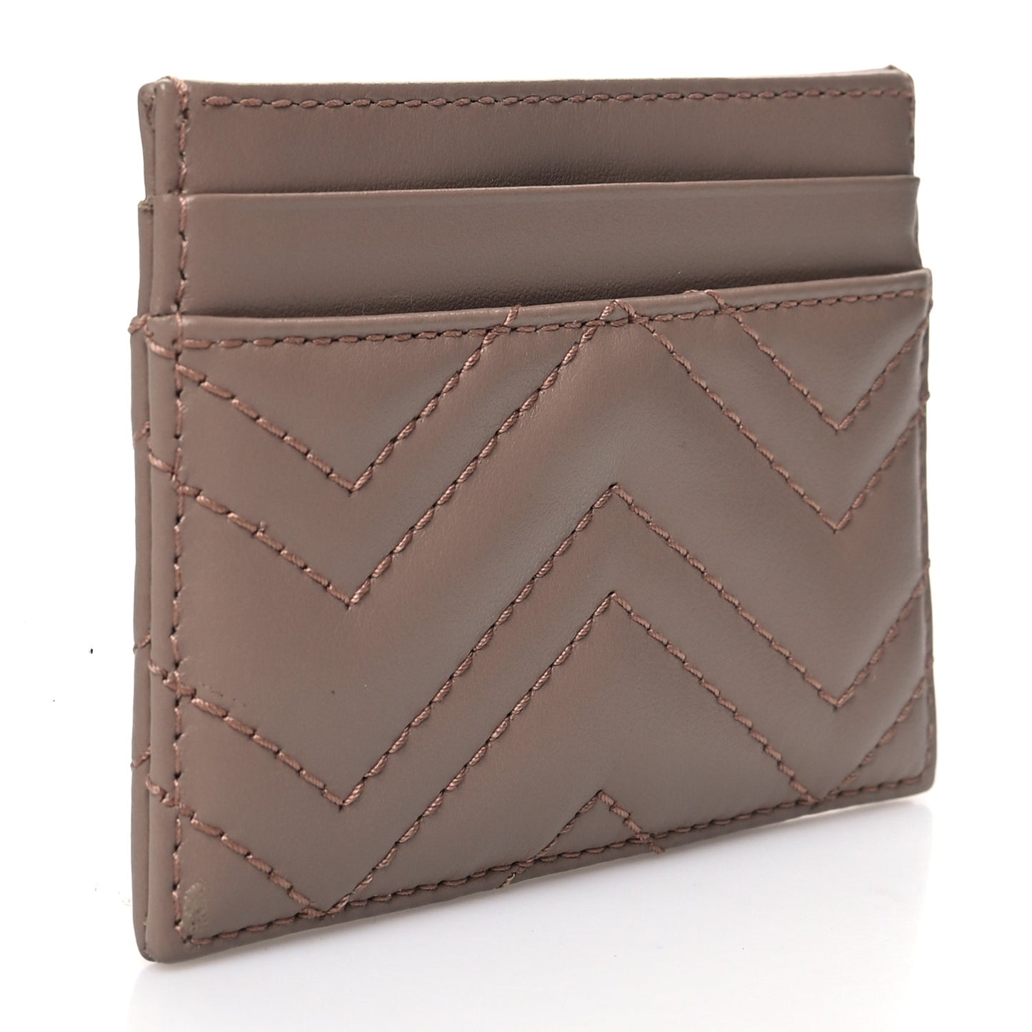 Calfskin Matelasse GG Marmont Card Holder Porcelain Rose