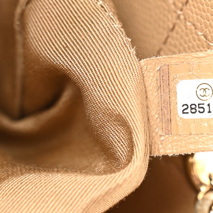 Chanel Caviar Quilted Large Rolled Up Bucket Drawstring Bag Beige 7 of 11