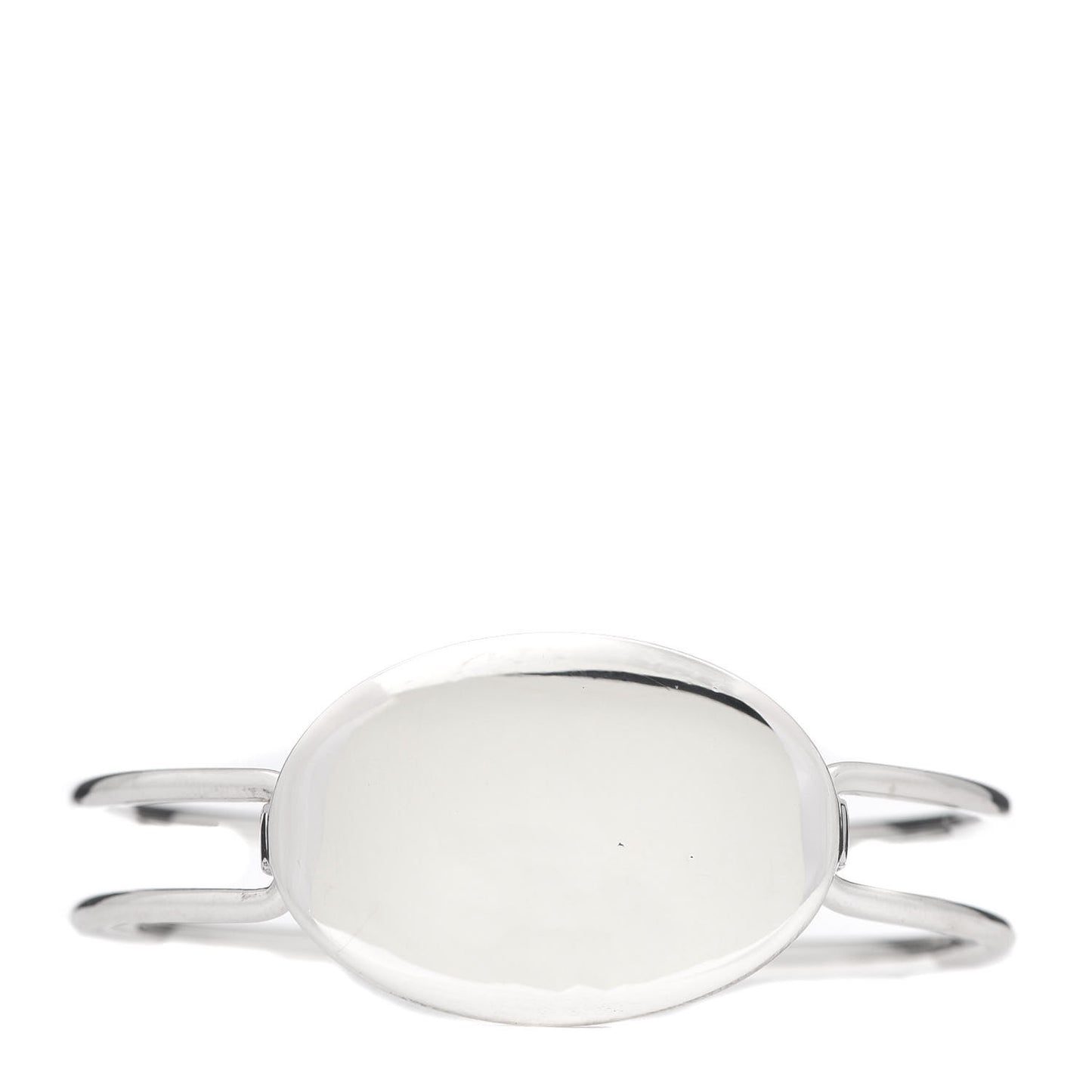 Sterling Silver Oval ID Tag Wire Cuff Bangle Bracelet