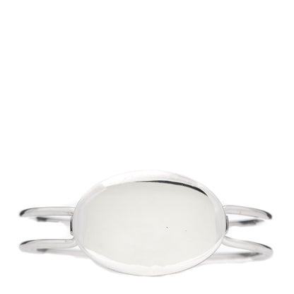 Tiffany Sterling Silver Oval ID Tag Wire Cuff Bangle Bracelet 1 of 5