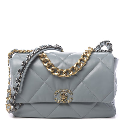 Chanel Goatskin Quilted Large 19 Flap Blue 1 of 11