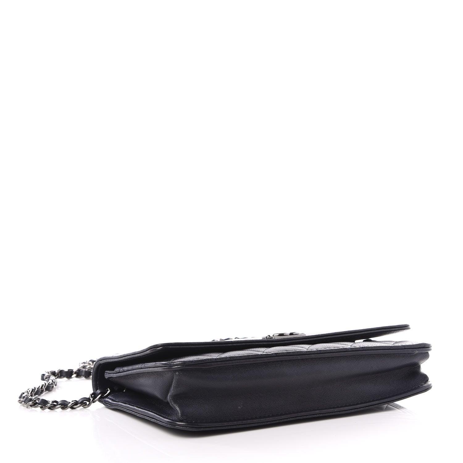 Chanel Lambskin Quilted Boy Wallet On Chain WOC Navy Blue 3 of 10