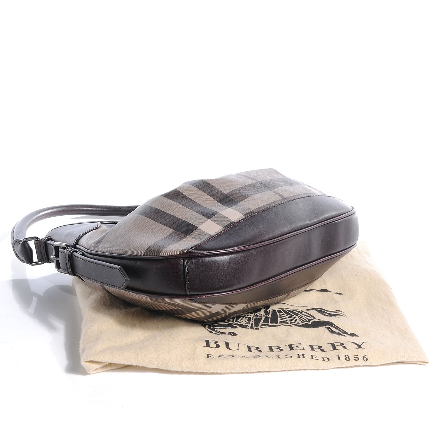 Burberry Smoked Check Brooklyn Hobo Trench Plum 4 of 10