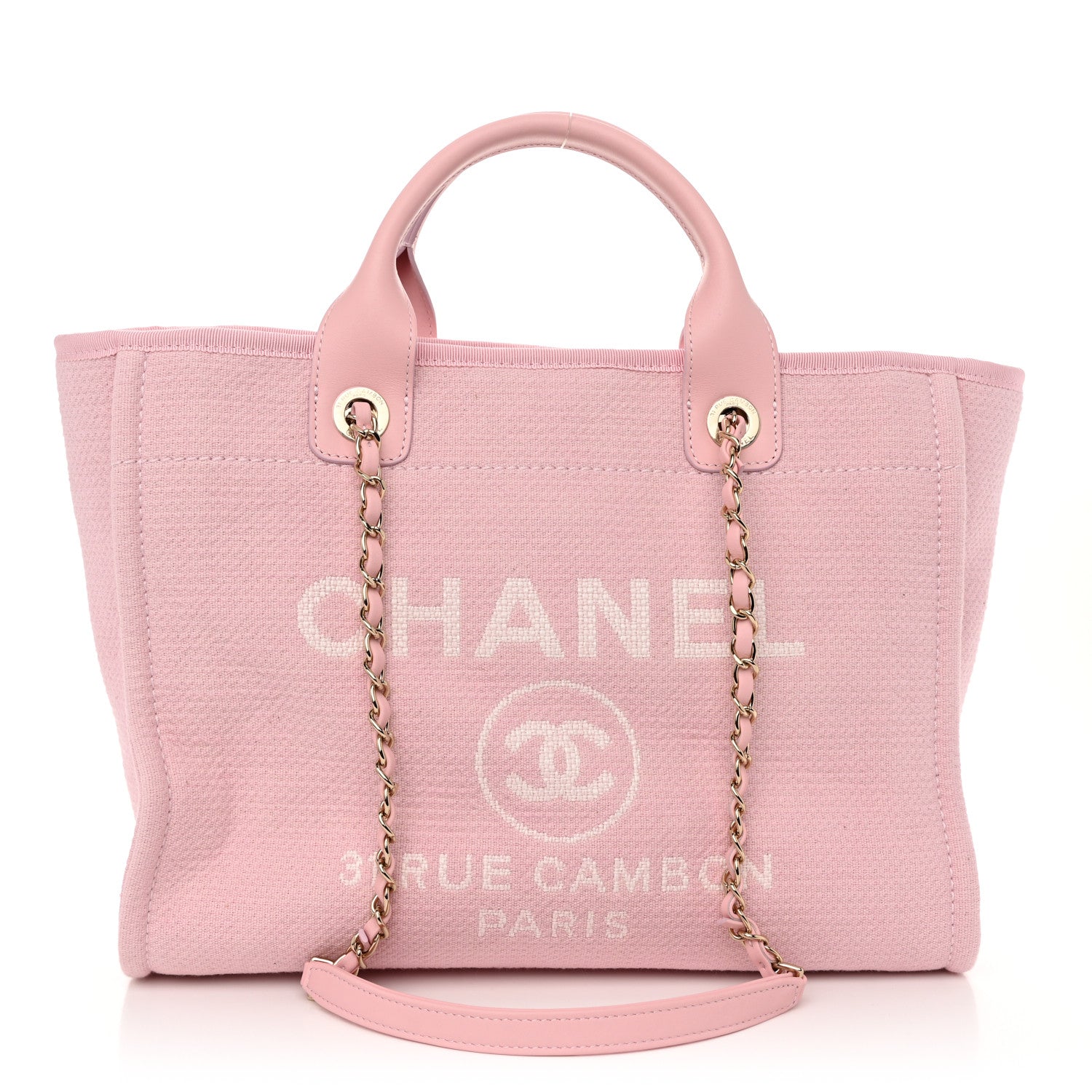 Chanel Mixed Fibers Small Deauville Tote Pink 1 of 11