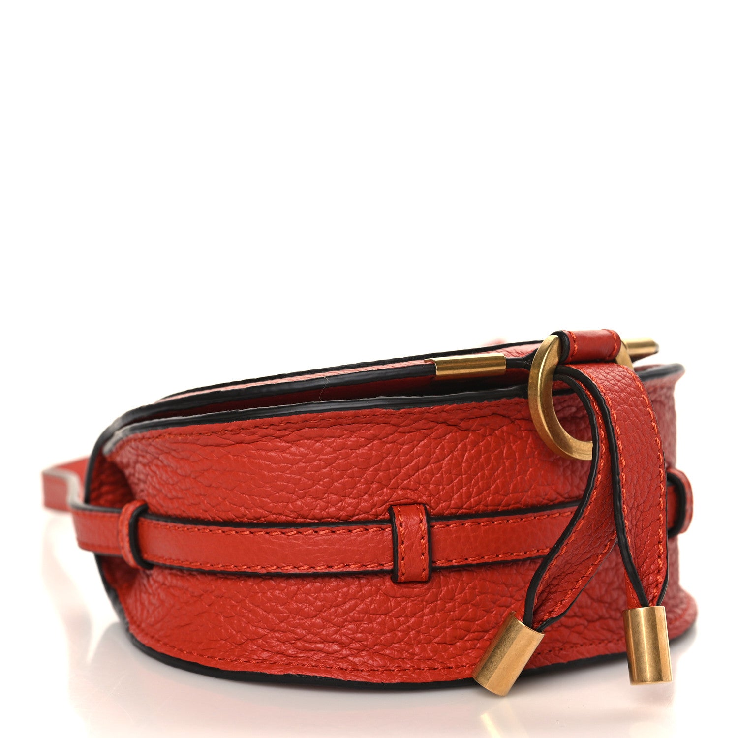 Chloe Calfskin Nano Marcie Saddle Bag Red Ochre 3 of 8