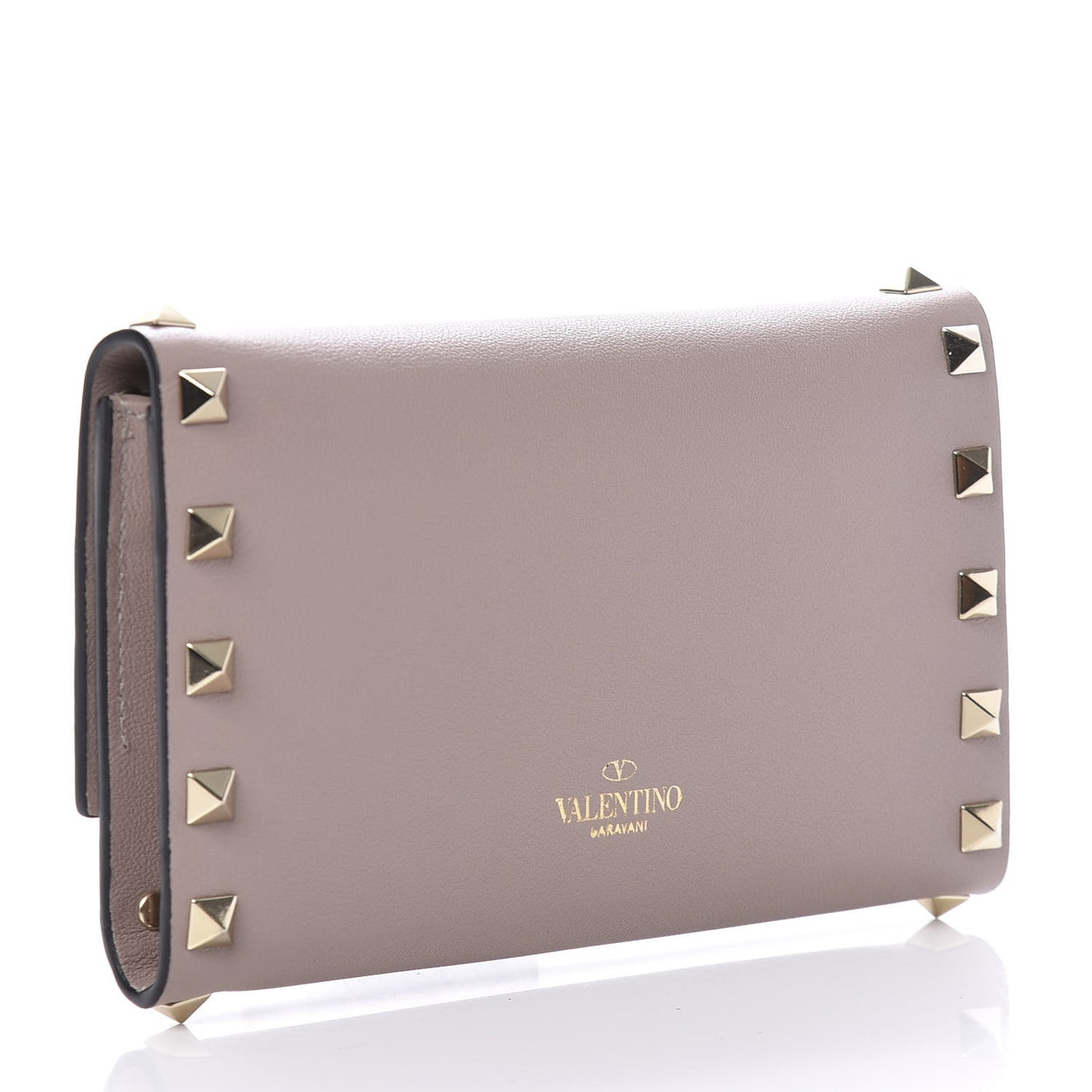 Vitello Rockstud Medium Wallet Poudre