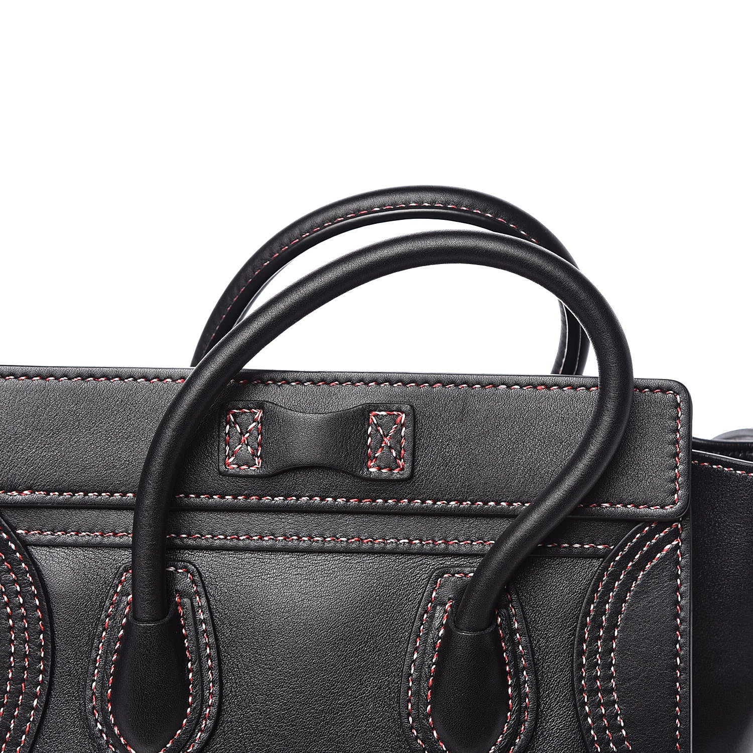 Celine Smooth Calfskin Multicolor Stitch Nano Luggage Black 11 of 13