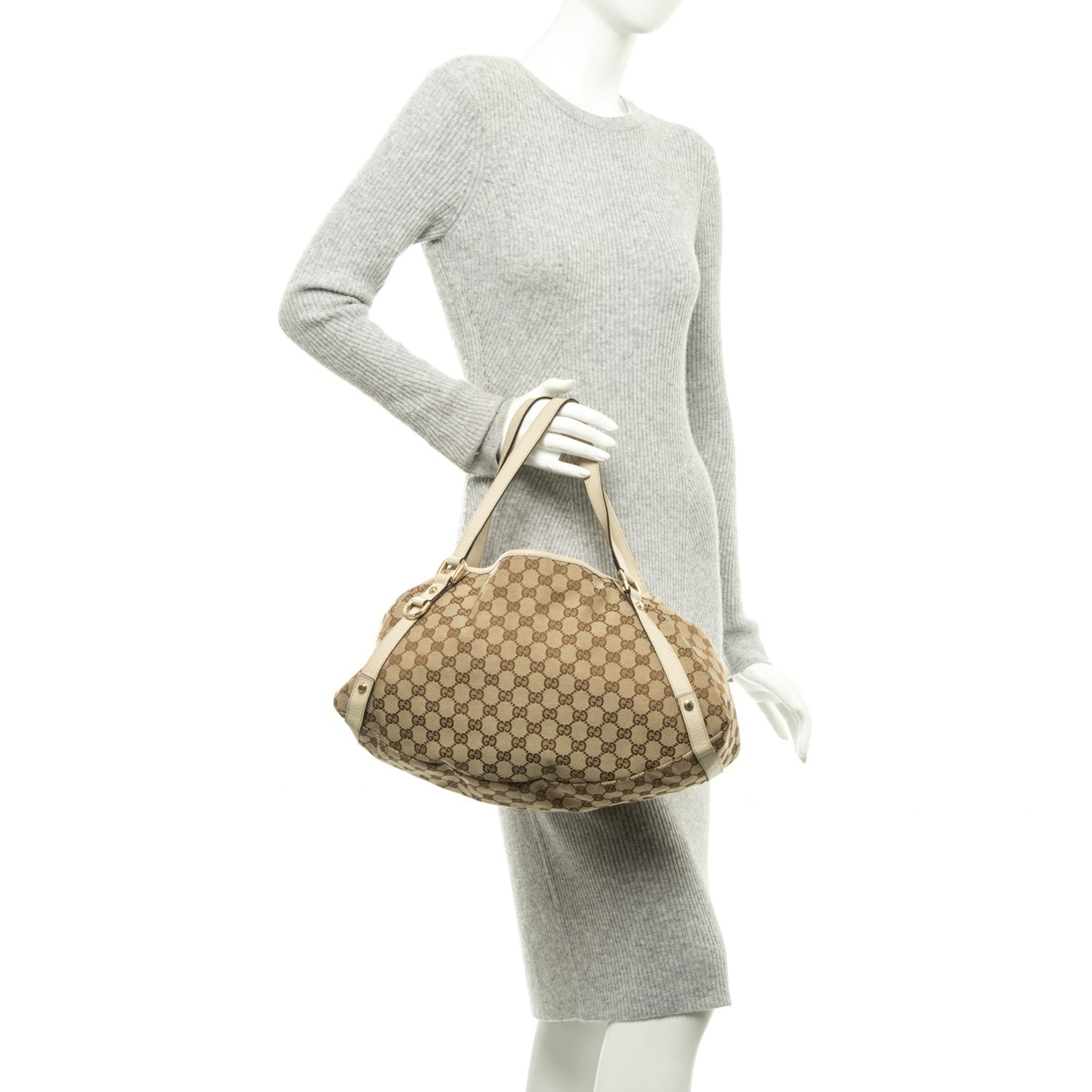 Gucci Monogram Medium Abbey Shoulder Bag Off White 2 of 7