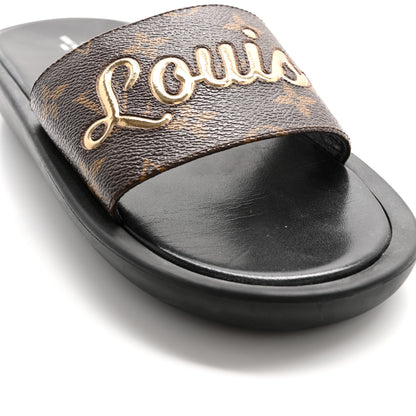 Louis Vuitton Metallic Calfskin Monogram Logo Sunbath Slide Sandals 41 10 of 10